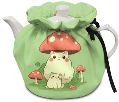 HELLHERO Teewärmer für Teekanne, Motiv: Pilz, Frosch, isoliert, für Frühstück, Teekessel, gemütliche Kaffeekanne, Gemütlichkeit für Zuhause, Küche, Esszimmer, Dekoration, Hotel