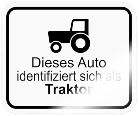 Spreadshirt Dieses Auto Identifiziert Sich Als Traktor Protest Sticker, max. 10x10 cm, 10 x 10 cm, Transparent glänzend