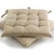 etérea 2er Set Sitzkissen Outdoor 40x40 mit Bändern - Stuhlkissen Taupe für Gartenstuhl & Innenbereich - waschbare Sitzauflagen Gartenmöbel - 2 Stück Kissen 40x40 cm - Taupe