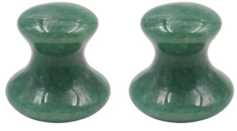 Tiardey 2-teiliges Aventurin-Gua-Sha-Massagegerät in Pilzform, natürliches Aventurin-Quarz-Massagegerät für Gesicht und Augen, zur Faltenentfernung und Spa-Entspannung