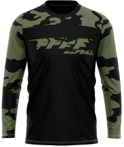 FFFF & OLFEH MTB Trikot,Herren Radtrikot Fahrradtrikot Langarm, Motocross | MX MTB Mountainbike,Shirt Downhill Fahrrad Jersey Schnelltrocknend
