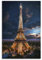 NAHCBIOT Paris bei Nacht Leinwanddruck Kunstdruck,Eiffelturm Poster, Für Büro, Schlafzimmer, Cafe, Dekoration Mit 08x12inch(20x30cm)