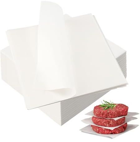 MUNGHOK 1000 Blätter 15x15 cm Burgerpapier Weiß, Burger Patty Papier für Burgerpresse, Antihaft Backpapier Trennpapier für Hamburger, Cheeseburger & Patties