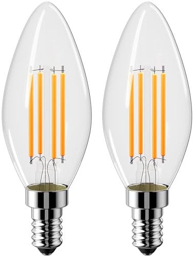 Vanke E14 LED Light Bulb Warm White 2700K, D Energy Class, 4W (40w Equivalent), 600 Lumen SES Small Edison Screw Bulbs, Non-Dimmable, 2-Pack