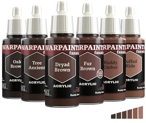 The Army Painter, Warpaints Fanatic Flexible Triad: Ruddy Browns, 6 x 18 ml acrylic paints - Miniature quality hobby paint for Dungeons and Dragons (DnD) & Warhammer Miniatures