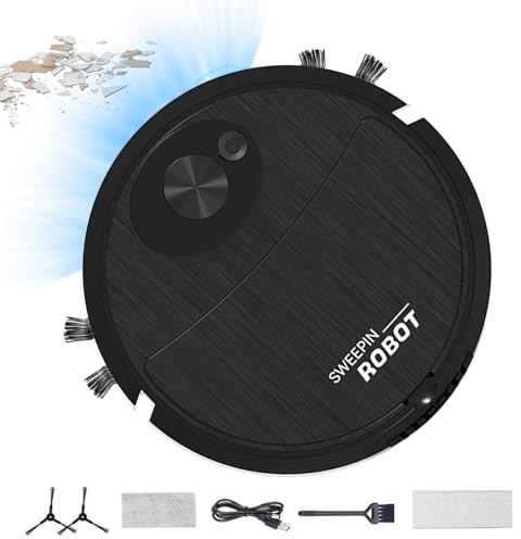 gifyym Robot aspirador, aspiradora robot 3 en 1 y depurador de pisos, aspiradora Conga Robot Ultra-X-Trem de 800 mAh, tecnología espacial Itech, aspiradora, refrigerador y fregona , 5 modos,