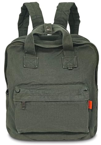 Boziee Leinwand/Cord Rucksack Damen Cityrucksack Daypack Mädchen Rucksackhandtasche Teenager Schulrucksack für Schule, Reisen, Arbeit unisex (Canvas, Grün)