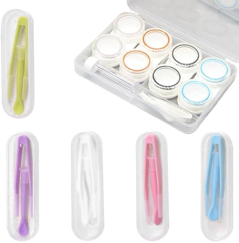 Benaewa 9 Pack Contact Lens Cases & Applicator, Portable Travel Contact Lenses Remover Tools with Suction Stick, Storage Case