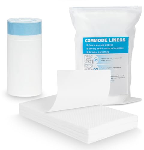 ACWOO Toilettenbeutel mit saugfähigen Pads, 40 Stück Bettpfanneneinlagen, Einweg-Kommode Toiletteneinlagen, Tragbare Toilettenbeutel, Super Saugfähig