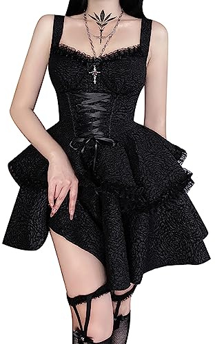 YINGWIN Elegante Kleider Damen Rose Textur Gothic Kleidung Damen Abendkleider Cocktailkleid