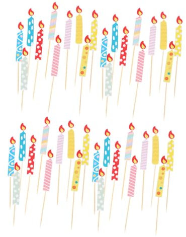 Abaodam 40pcs Delicate Paper Cake Candles for Birthday Celebrations Vibrant Colors for Weddings and Parties Romantic Decorations for Special Occasions