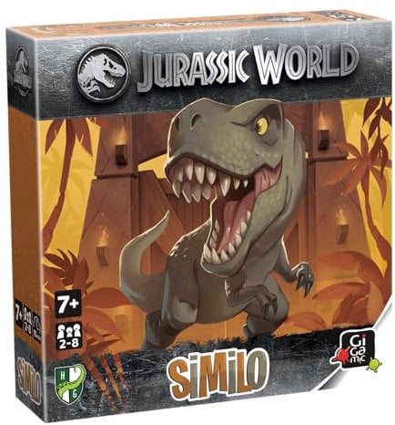 GIGAMIC Similo Jurassic World – Gesellschaftsspiel – kooperatives Abzugsspiel für die ganze Familie – für 2 bis 8 Spieler – ab 7 Jahren