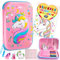Dromlag Regalo Niña 3 4 5 6 7 8 9 10 Años, Estuche Pinturas Para Niñas Juguetes Niñas 3-7 Años Unicornio Juguetes Acuarelas Niños Kit Manualidades Niños Regalos Cumpleaños Niños Colegio
