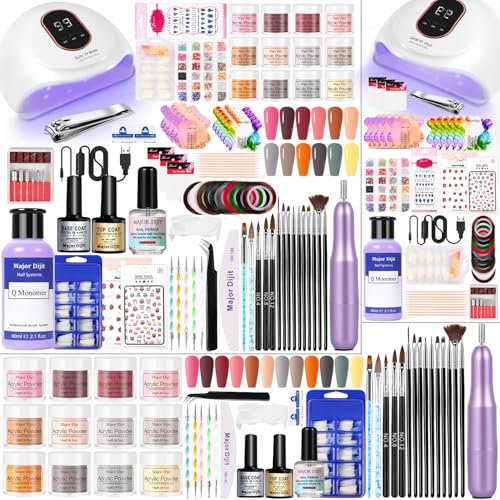 DouborQ Acrylic Nail Kit with Electric Nail Drill U V Nail Lamp Nail Art Tools Starter Set Acrylic Nail Art Supplies for Beginner with Everything (-28)
