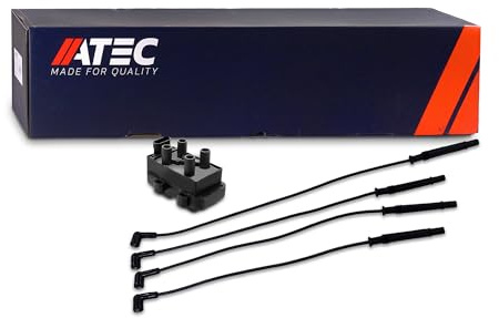 ATEC Germany 1x bobine d'allumage, 1x faisceau d'allumage 4 pièces Compatible avec RENAULT CLIO 2 (BB_, CB_), KANGOO (KC0/1_), KANGOO Express (FC0/1_), TWINGO 1 (C06_), TWINGO 2 (CN0_)