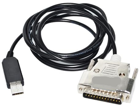 QTAZMJPB Adaptateur USB RS232 vers DB25 D-SUB 25 broches mâle, câble de communication série NULL MODEM(3 metres)