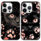 Yimctoie 2 Stück Handyhülle für iPhone XR 6.1,Cute Karikatur Katze Aesthetic Rosa Katzenpfote Muster Case,Kawaii Schwarz Cat Cartoon Schutzhülle Silikon Hülle TPU Stoßfeste Cover