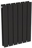 Radiateur noir à eau chaude horizontal en acier double lame | 60 x 45 cm 662 Watt chauffage central | 4 raccordements 15x21 (1/2) série NYTIA by NOYON & THIEBAULT