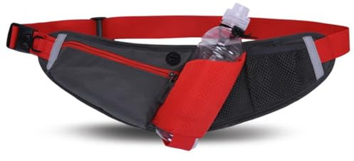 ROSSRORE Ultra-Light Running Fanny Pack with Water Bottle Holder | Waterproof Breathable Sports Waist Bag | Fits Running Cycling Hiking Camping Dog Walking | Multi-Pocket for Phone Keys Storage
