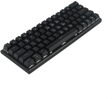 EasyByMall Compact 61 Keys Gaming Mechanical Keyboard RGB Backlit, Detachable Cable, Hot Swappable Red Switches (K101D-63Key)