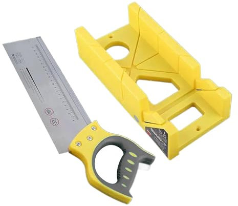 Set di e scatola per mitra - Utensile da taglio ad angolo di 45° | per legno portatile per legno a mano, troncatrice manuale Set per troncatrice, angolare multiuso per
