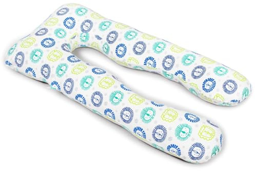 MKS KomfortKissen Kids Ersatzbezug 60×120 cm | Waschbarer Kissenbezug für Kinder | Seitenschläfer-Kissenbezug für Kinder | Baby-Seitenschläferkissen| U-Form Seitenschläferkissen Bezug (Löwe)