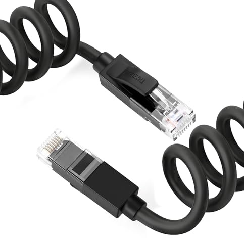 Thzzhnno Liquid Silicone Ethernet Cable 2M, Cat.6a 10Gbps Network Cable, RJ45 LAN Cable for Gaming, PC, TV, Tablet, Labtop, Router (Black)