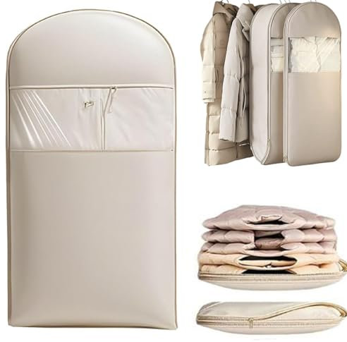 Kleidersäcke, Kleidersack Kurz, Kleiderschrank Organizer, Selbstkomprimierender Organizer, Vakuumbeutel Für Jacken Hängend, Kleidersack Vakuum, Wasserfest, Staubdicht, Ideal Für Kleiderschrank, Reise