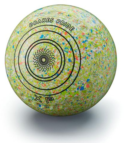 DRAKES PRIDE 2 HEAVY XP WHITE SKY BLUE FL. HARLEQUIN BOWLS
