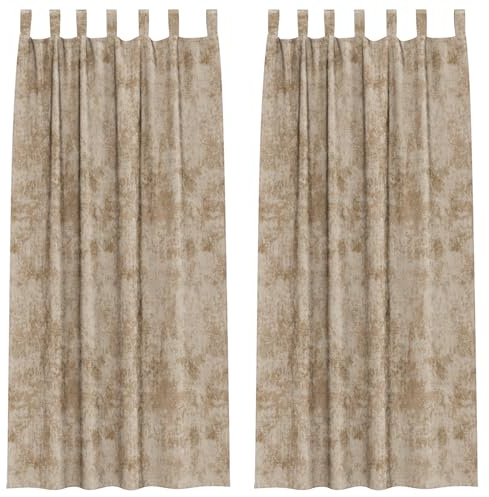 vidaXL Samtvorhänge 2er-Set mit Ösen in Champagne 225 x 140 cm – Schicke Gardinen zur Lichtfilterung und für Privatsphäre, ideal für Verdunkelung.