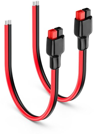 PNGKNYOCN 30A Quick Connect/Disconnect Cable,2 Pack 12AWG Battery Connector Cable, for Portable Solar Generators, Controllers and Battery DIY(0.3M/1FT)