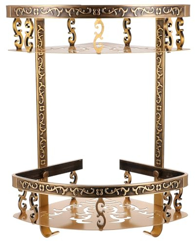 Goldenes Aluminium Eckregal zur Wandmontage 1 Satz für Badezimmer | Duschablage, Shampoo Halter, Einfache Elegante Optik, Platzsparendes Eckdesign