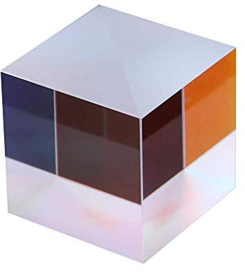 Bunter Kombinations-Splitter für dichroitische Würfel, RGB-Prisma, optisches Glas, dreieckiges Prisma zum Unterrichten von Lichtspektrum, Glasblas-Kit