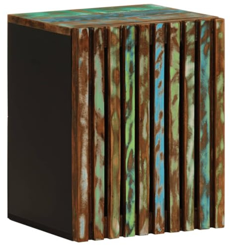 Ziaphsol Bad-Wandschrank 38x34x48 cm Massivholz Akazie, Hängeschrank mit 1 Tür und 2 Fächern, Rustikales Badezimmer-Möbelstück für zusätzlichen Stauraum