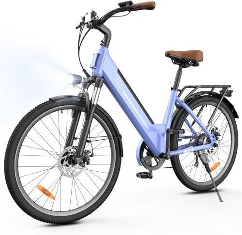 Finbike E Bike für Erwachsene 250W, 26 Zoll CityBike, Elektrofahrrad mit 55 Miles PAS Reichweite, 25 km/h Electric Bike für Herren und Damen,7 Gang Schaltung, Stoßdämpfung