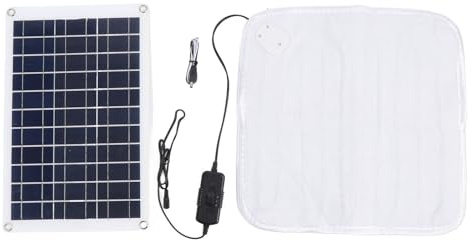 Panneau Solaire 50W Monocristallin avec Couverture Chauffante, Portable, 2 Réglages, Compact et Léger - Efficacité Énergétique, Chauffage Modulable, Idéal Randonnée Camping