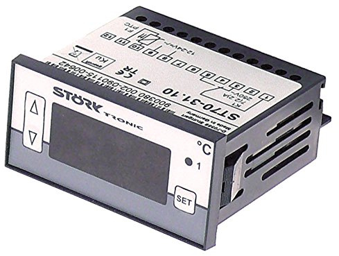STÖRK-TRONIC ST70-31.10 Elektronikregler für PTC -50 bis +150°C Abmaße 28,5x68,5mm AC Abtaufunktion Nein Anzeige 3-stellig 7A Ja