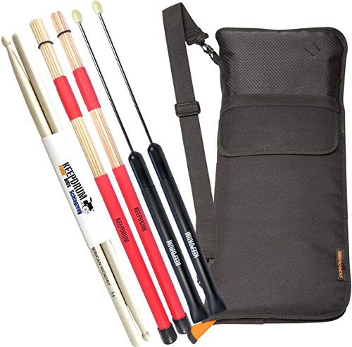 Roland SB-G10 Stickbag Gold Series + keepdrum Switchbrush + Rods + Drumsticks
