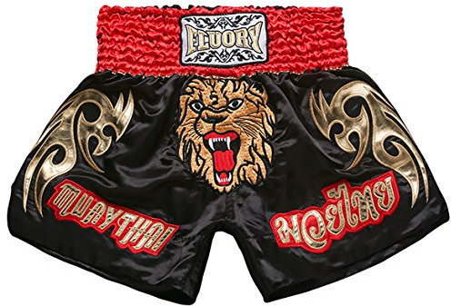 FLUORY Muay pantaloncini tailandesi di alta qualità pantaloncini thaibox MMA, kickboxing, da donna, uomo, bambino, competizione, allenamento combattimento, competizione., Mtsf14, L