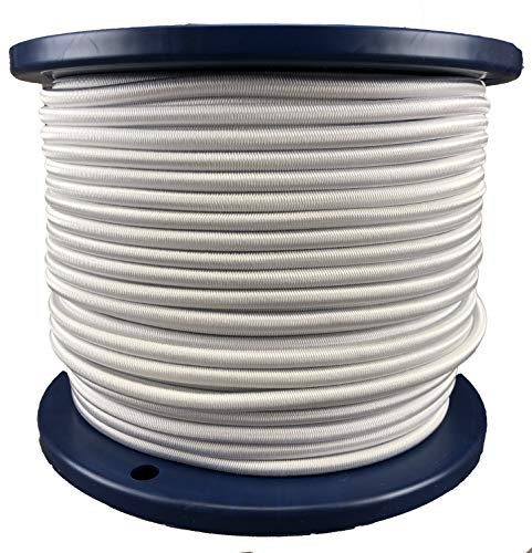 4mm White Elastic Shock Cord x 100 Metre Reel, Bungee Rope Cord Tie Down Strong Elastic