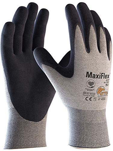 ATG Handschuhe 34-774B Montagehandschuhe MaxiFlex Elite ESD hellgrau/schwarz 10