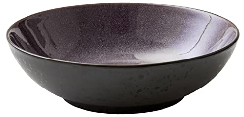 BITZ Salatschüssel, Schüssel/Schale aus Steinzeug, Spülmaschinenfest, Durchm. 24 cm, Schwarz/Lila