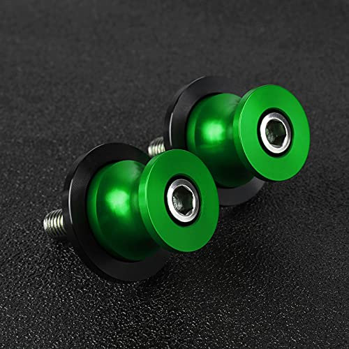 Universal CNC Aluminium Ständeraufnahme - 2Pcs M10*1,25 Bobbins Montageständer für Z750 Ninja 250 ER6N ZX10R ZX6R Versys1000 FZR 1000 400 600R-Grün