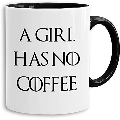 No Coffee - tasse à café Mug cadeau Targaryen thrones game of stark lannister baratheon Daenerys khaleesi tv blu-ray dvd, Farbe2:Blanc