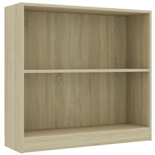 vidaXL Bücherregal Sonoma-Eiche 80x24x75 cm Holzwerkstoff, Standregal, Bücherschrank, Büroregal, Standregale, Bücherschränke, Büroregale, Aktenregal