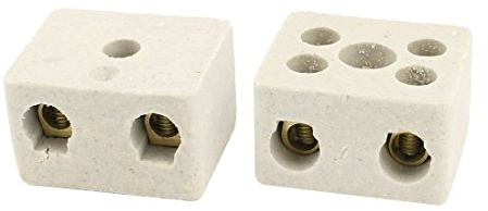 N/D Anschlussblock aus Keramik Porzellan mit hoher Temperatur, Isolierung, 2 Stück, AC 380 V, 30 A