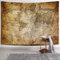 NYMB Vintage Weltkarte Wandteppich, alte nautische Karte Tapisserie Wandkunst Nostalgischer Stil Kunst Historischer Atlas Design Breite Wandbehang für Schlafzimmer Wohnzimmer Schlafsaal Blassbraun