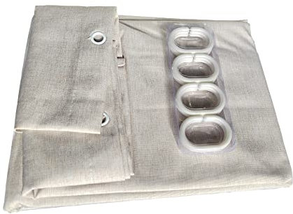 JIUJ Tenda da doccia resistente alla muffa e alla muffa, 180 x 200 cm, in cotone e lino antistatico, struttura in lino impermeabile, resistente, tessuto di cotone di alta qualità (bianco sporco)