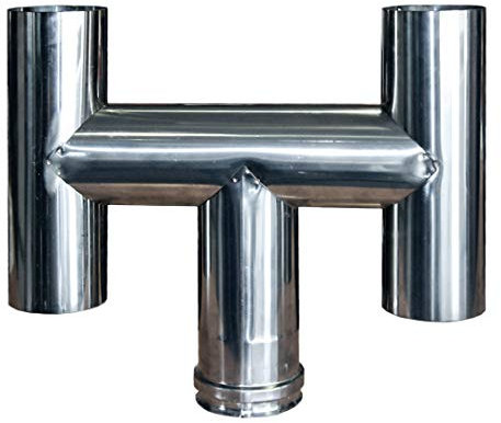 Terminale ad H in acciaio inox per canna fumaria (DN 140)