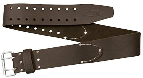 AWP Herren 3 Oil Tan Leather Dual Prong Roller Buckle Tool Work Belt | Sizes Up to 50 Waist | Black Arbeitsgürtel, 50 inches